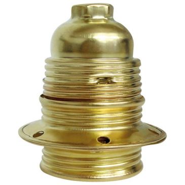Douille E27 acier laitonné double bague borne de terre vrac