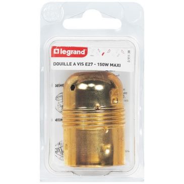 Douille E27 acier laitonné s/c