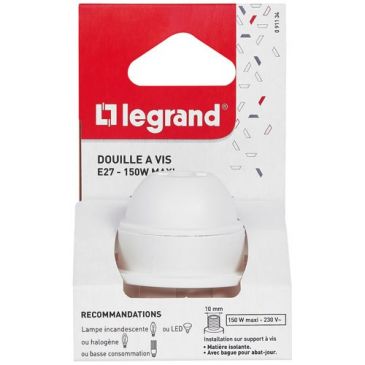 Douille E27+bague plastique s/c