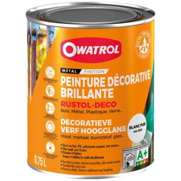 Peinture décorative antirouille - 0.75 L - blanc pur RAL 9010