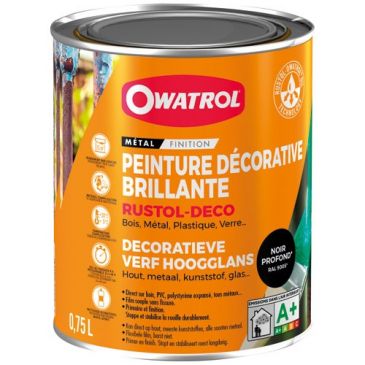Peinture décorative antirouille - 0.75 L - noir profond RAL 9005