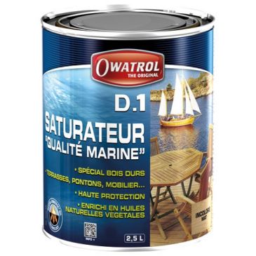 D1 saturateur bois durs extérieur 2.5 L incolore mat
