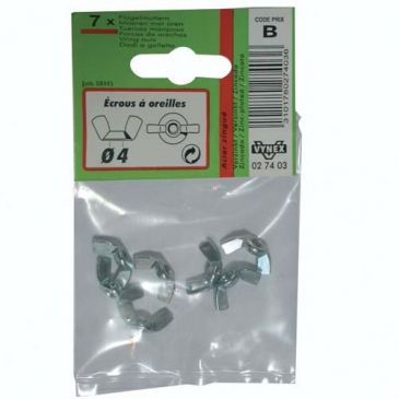 Ecrou à oreilles d.4mm x7 sc