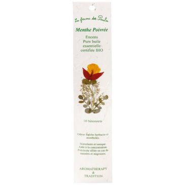 Encens indien menthe poivree bio x 10