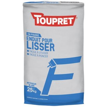 Enduit lissage interieur pour finitions poudre 25kg blanc