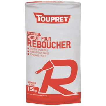 Enduit rebouchage intérieur en poudre 15kg blanc