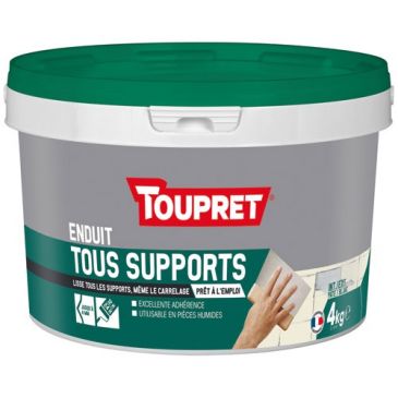 Enduit tous supports intérieur extérieur pâte 4kg blanc