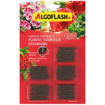 Engrais géraniums et plantes fleuries UAB bâtonnets x 30