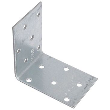 Equerre d'assemblage simple - L : 60 mm - 40 x 60 x 2 mm - 12 trous D5