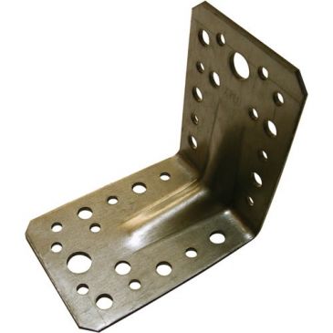 Equerre d'assemblage renforcée - L : 90 mm - 65 x 90 x 2.5 mm - 16 trous D5