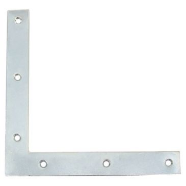 Equerre fenêtre têtes carrées - 22 x 2 mm - L : 190 mm - zingué blanc