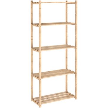 Etagère 5 tablettes à lattes 171 x 65 x 30 cm