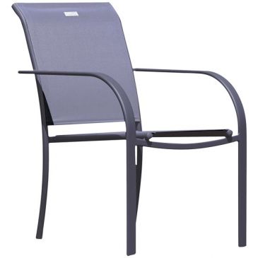 Fauteuil alumilium textilene anthracite 65X54X86cm Béziers