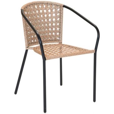 Fauteuil de jardin Cocos résine et acier noir