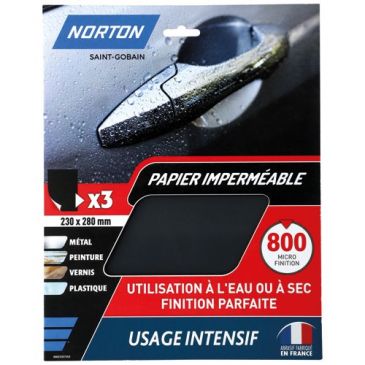 Papier feuille imperméable - grain de 800 - spécial ultra finition - usage 