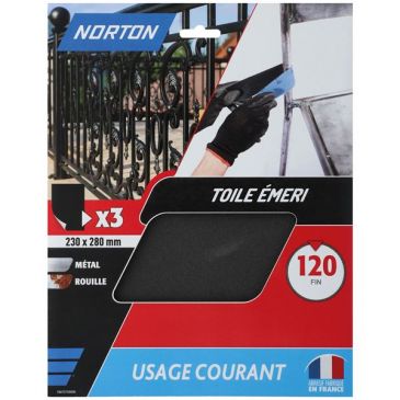 Feuille toile émeri - grain de 120 - spéciale finition - usage courant - L 