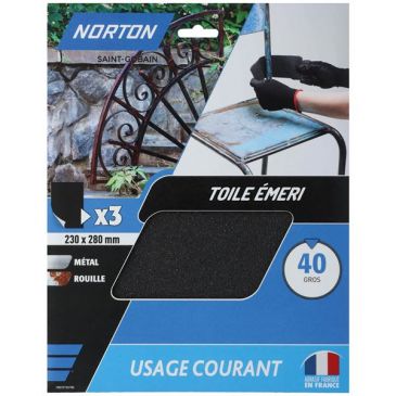 Feuille toile émeri - grain de 40 - spéciale décapage - usage courant - L :