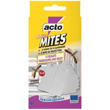 Feuillet prédécoupé avec oeillet spécial mites textiles