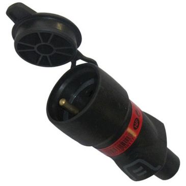 Fiche caoutchouc avec terre 16 A - femelle - avec volet de protection - IP 