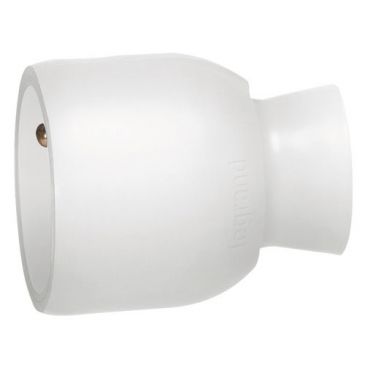 Fiche femelle 2p+t sortie droite blanc sc