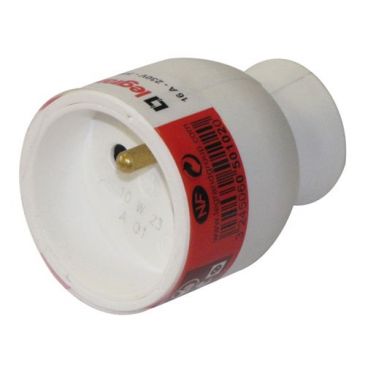 Fiche femelle 2p+t sortie droite blanc vrac