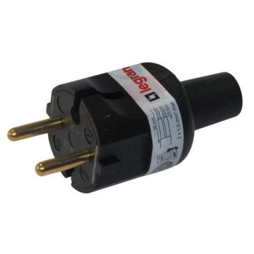 Fiche mâle 2p 16a caoutchouc noir vrac