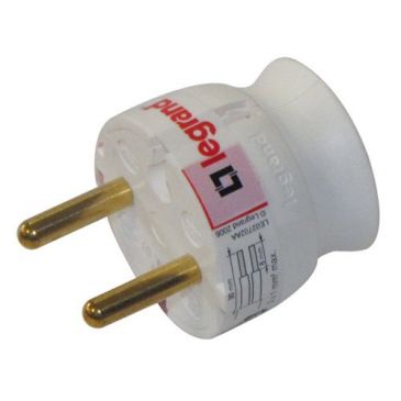 Fiche mâle 2p 16a extra plat blanc vrac