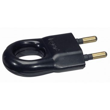 Fiche mâle 2p 6a noir vrac