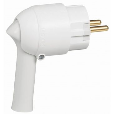 Fiche mâle 2p+t à extracteur blanc vrac