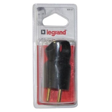 Fiche mâle 2p+t annela noir blister