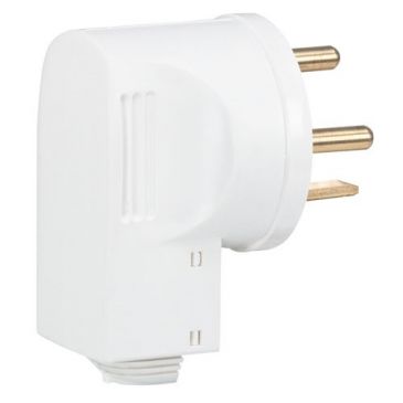Fiche mâle 3p+t 20a coudée blanc vrac