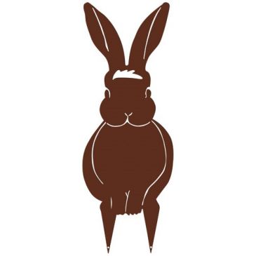 Figurine à piquer lapin 17 x 43.5 cm fer vieilli