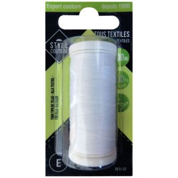 Fil polyester 200m blanc