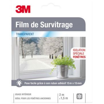 Film de survitrage - fenêtre - transparent - 2 x 1.5 m
