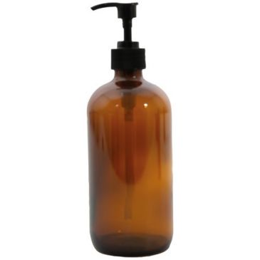 Flacon pompe en verre ambré 500 ml