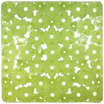 Fond d evier fleurs vert transparent 32x32cm