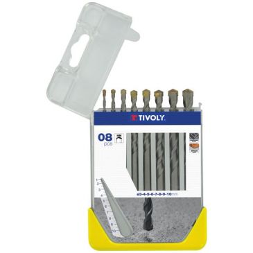 Foret béton - Essential - DIN8039 - coffret 8 pièces - D : 3 à 10 mm