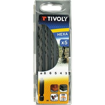 Foret béton - Acces - queue hexa - DIN8039 - coffret 5 pièces - D : 3 à 8 m