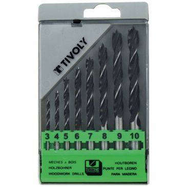 Forets bois 3 pointes 3 a 10mm coffret de 8