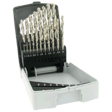 Foret métaux - Acces - HSS - coffret de 19 pièces - pointe en croix - D : 1
