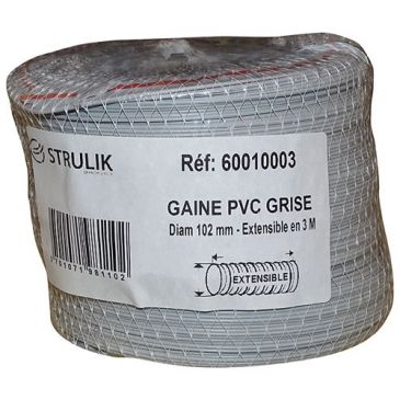 Gaine flexible souple PVC - D100 - L : 3 m - sous filet - aluminium