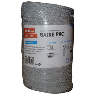 Gaine flexible souple PVC - D100 - L : 6 m - sous filet - aluminium