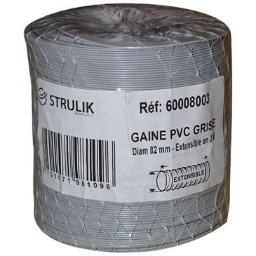 Gaine flexible souple PVC - D80 - L : 3 m - sous filet - aluminium