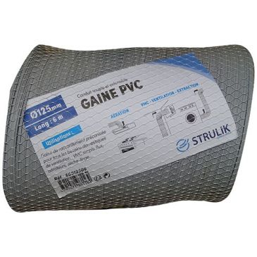 Gaine souple pvc gris d.125mm 6ml filet