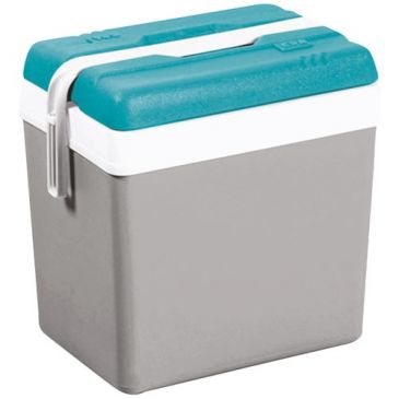Glacière 24 L gris perle couvercle bleu lagon
