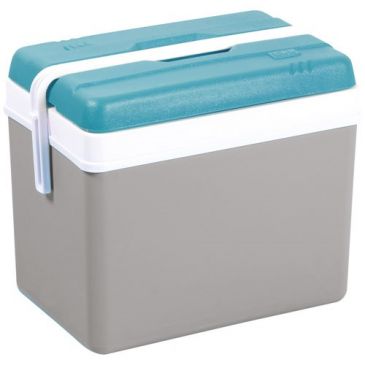 Glacière 35 L gris perle couvercle bleu lagon
