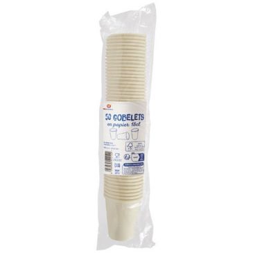 Gobelet en papier blanc 18 cl x 50