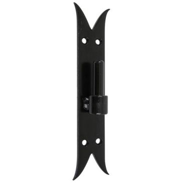 Gond sur platine bout queue de carpe - D14 - H : 220 mm - 40 x 3 mm - noir
