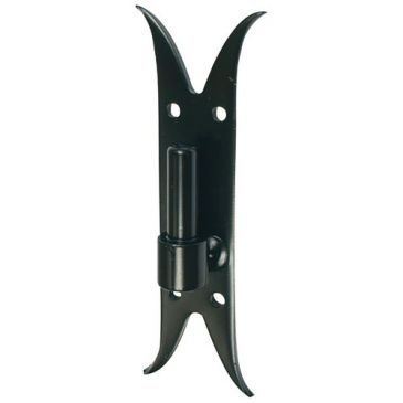 Gond sur platine bout queue de carpe - D16 - H : 220 mm - 40 x 3 mm - noir