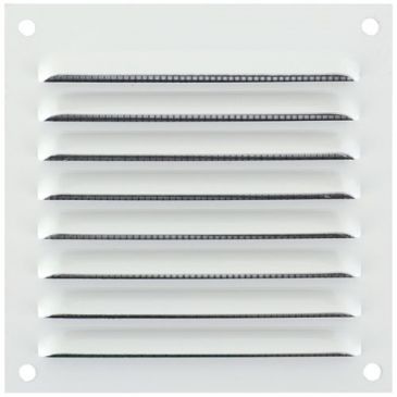 Grille 100 x 100 mm alu blanc avec moustiquaire